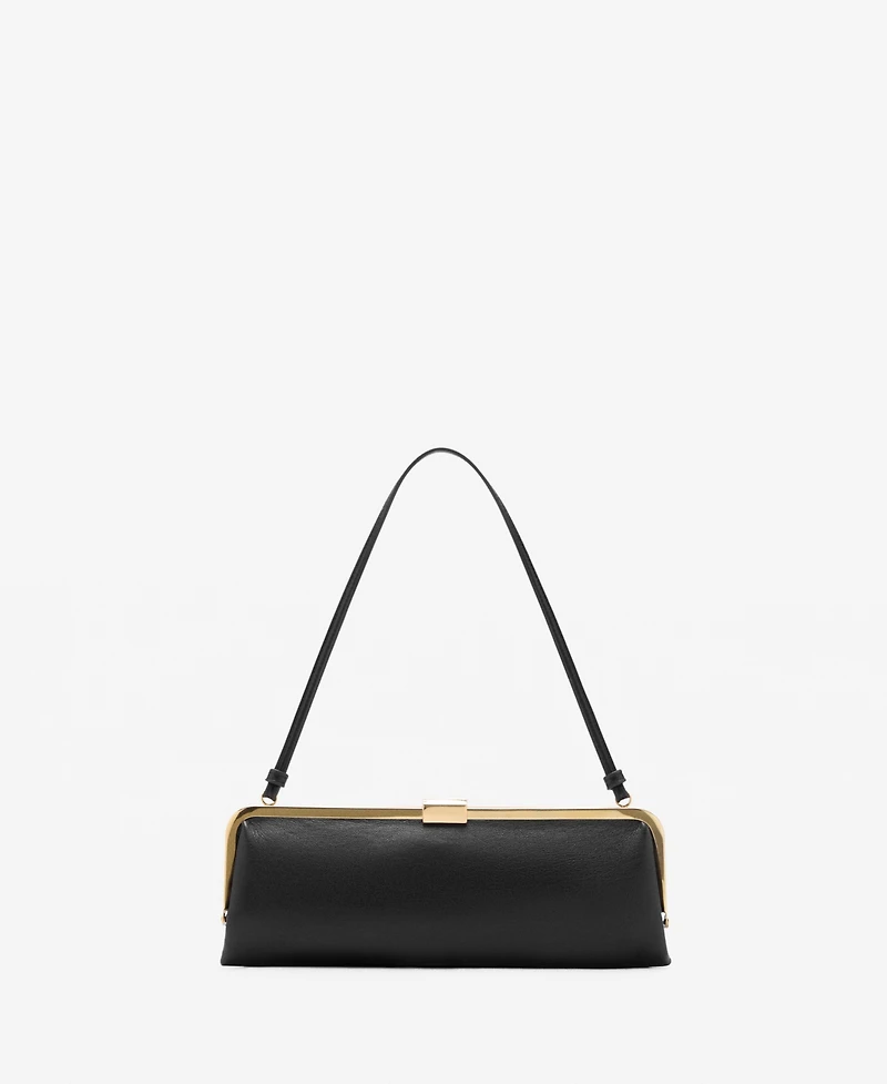 Mango Women's Metallic Clutch Handbag