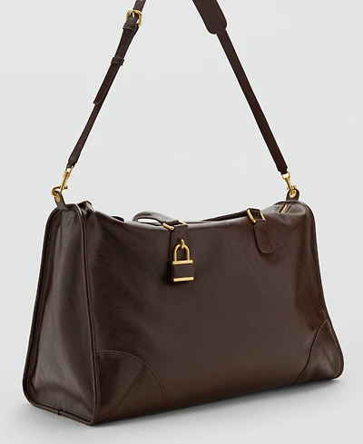 Mango Women's Maxi Shiny Straps Handbag