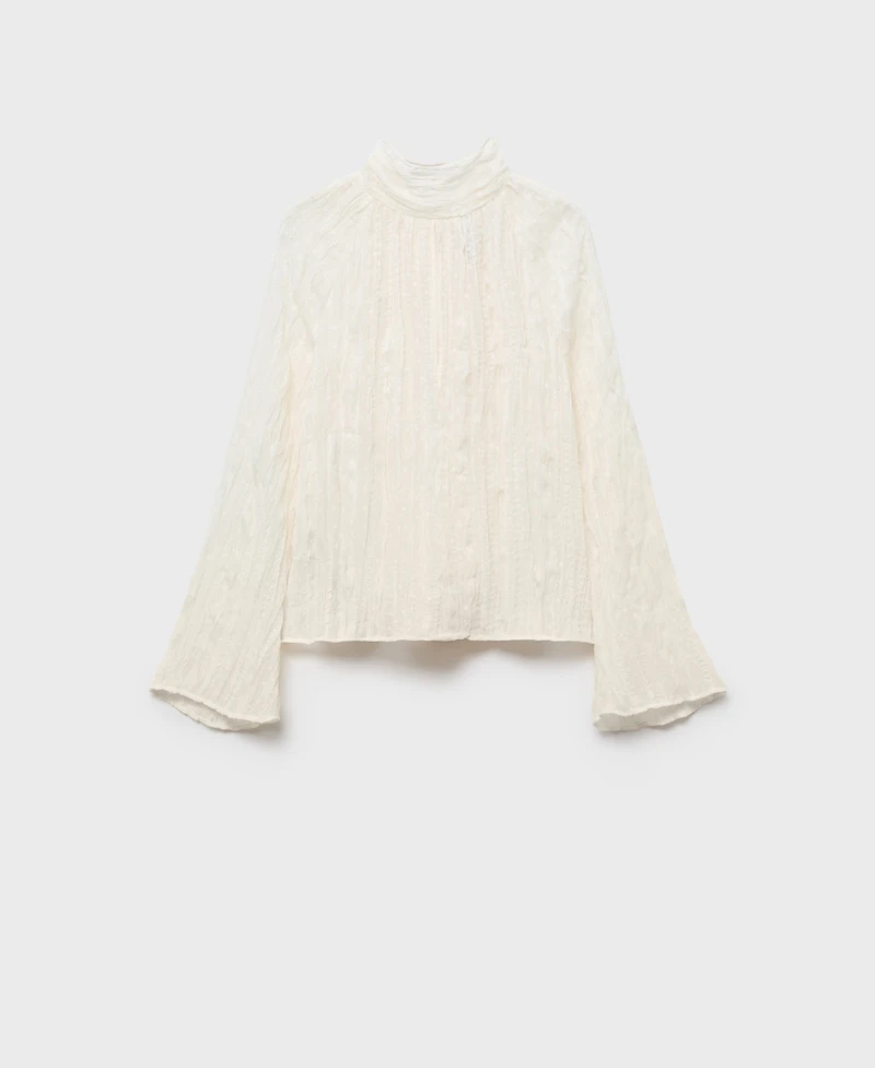 Mango Women's Bow Textured Blouse