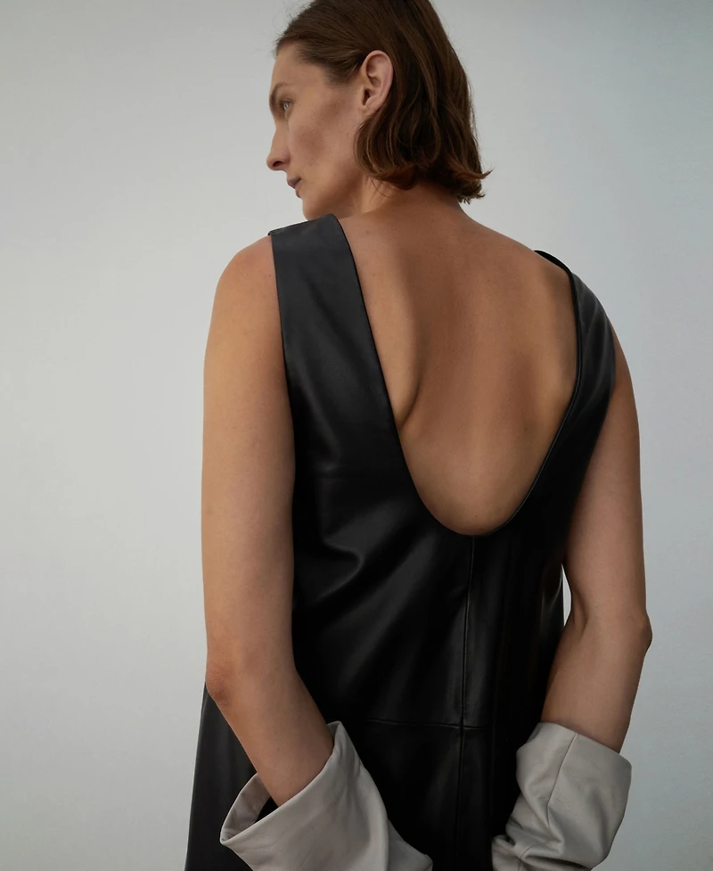 Mango Women's Leather Midi-Dress