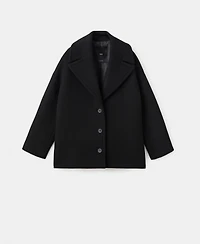 Mango Women's Oversized Short Wool Coat