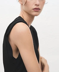 Mango Women's Ruched Long Jumpsuit