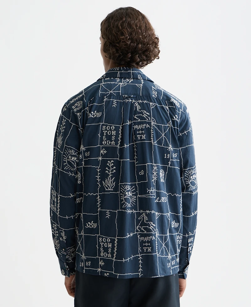 Scotch & Soda Men's All-Over Embroidered Shirt