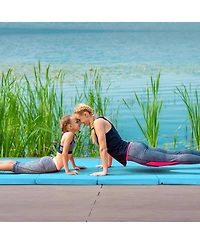 Skonyon 4-Panel Folding Gymnastics Mat with Carrying Handles for Home Gym