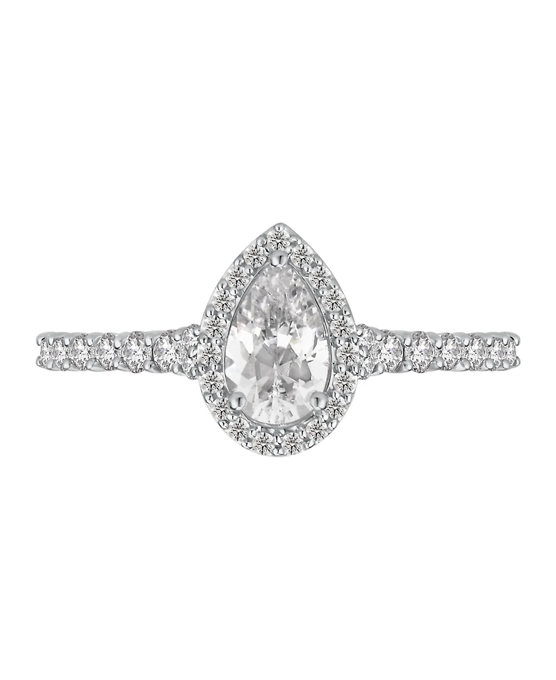 Gia Certified Diamonds Diamond Pear Halo Engagement Ring (1 ct. t.w.) in 14k White Gold
