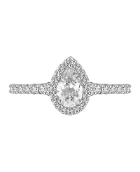 Gia Certified Diamonds Diamond Pear Halo Engagement Ring (1 ct. t.w.) in 14k White Gold