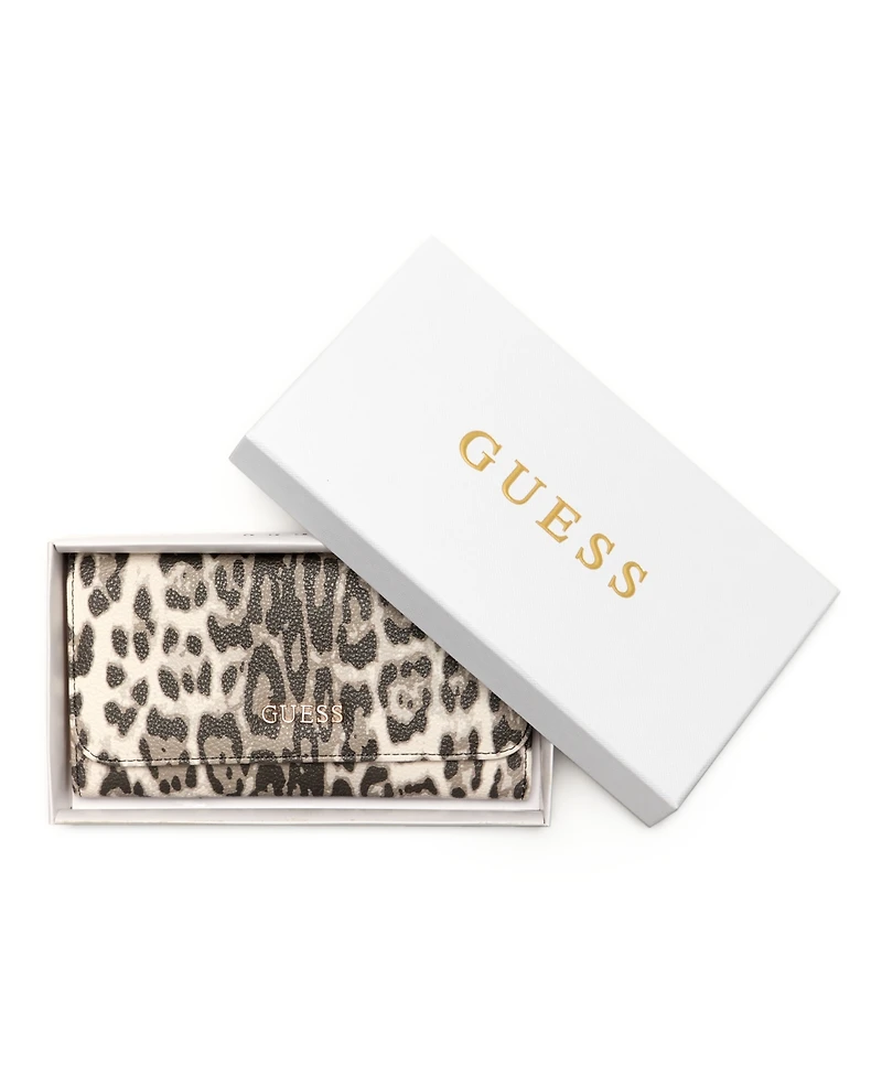 Guess Tinsley Leopard Print Slim Clutch