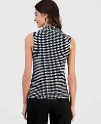 Anne Klein Women's Sleeveless Pleated V-Neck Shell Top