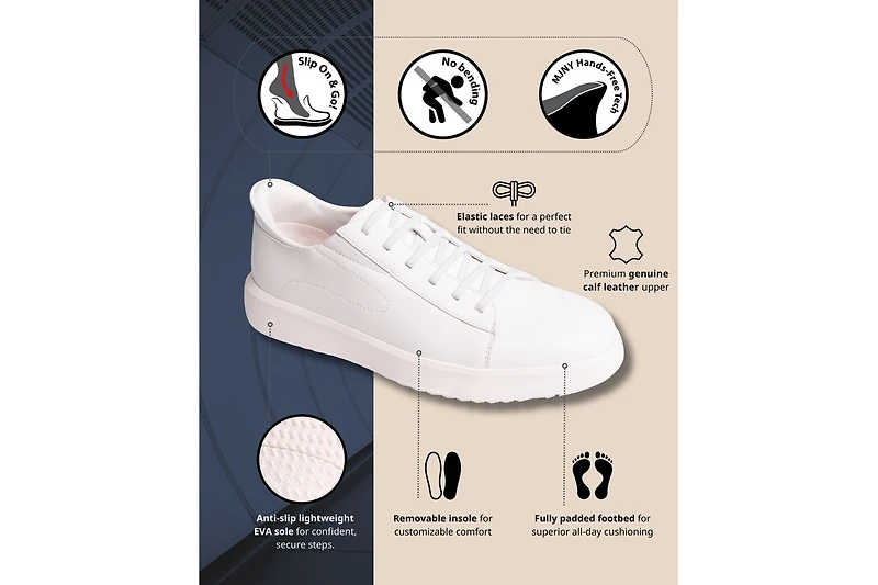 Marc Joseph New York Men's River St Hands-Free Slip On Technology Leather Fashion Sneakers