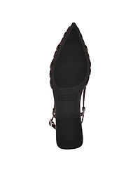 Calvin Klein Women's Glessia Woven Pointed Toe Slingback Flats