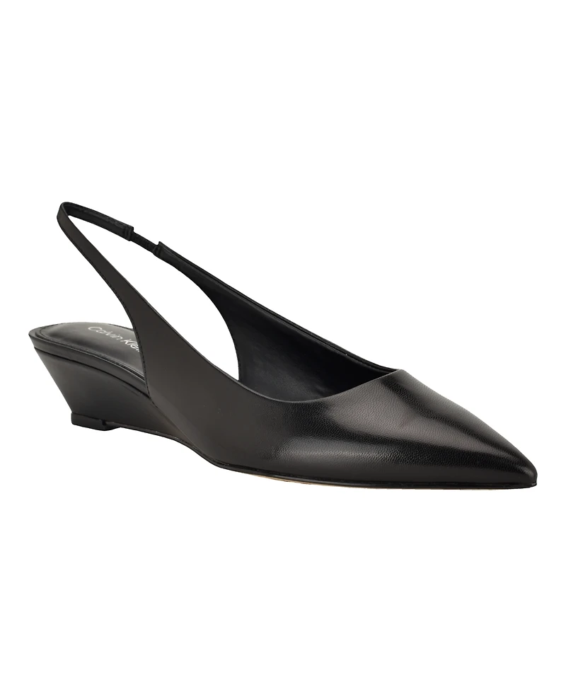 Calvin Klein Women's Mavalyn Tapered Low Wedge Slingback Pumps
