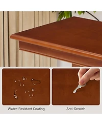 Tribesigns Bar Height Table, Small Pub Table with Solid Wood Base, Mocha Brown