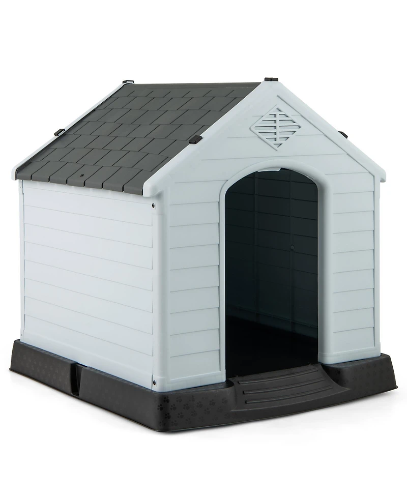 Sugift Dog House for Small Dogs Waterproof Plastic with Elevated Floor