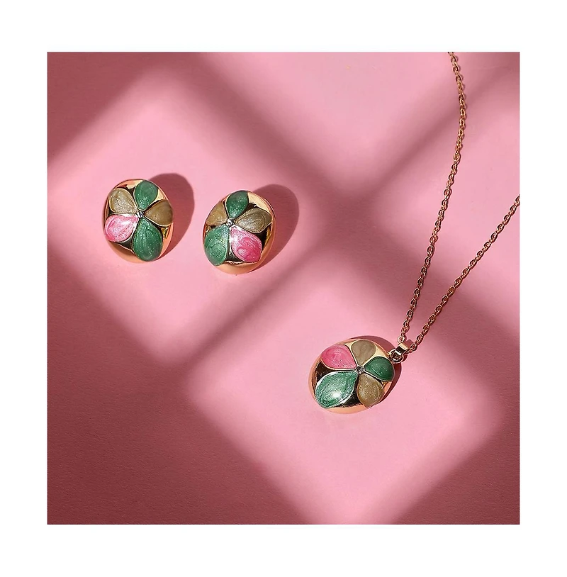 Women's The Enamel-Holly Jewellery Set - California Gold