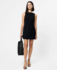 Fcuk Women's Whisper Square Neck Long-Sleeve Mini Dress