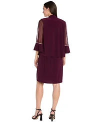 R & M Richards Women's 2-Piece Rhinestone Trim Detail Jacket Dress