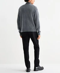 Lucky Brand Mens Quarter Button Mock Neck Sweater Paired With 410 Athletic Slim Fit Jeans