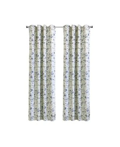 Thermaplus Flora Blackout Grommet Privacy Sound Dampening Curtain Panel For Livingroom Bedroom 52 X22 X 95 X22 Silver