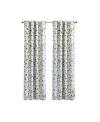 Thermaplus Flora Blackout Grommet Privacy Sound Dampening Curtain Panel For Livingroom Bedroom 52 X22 X 95 X22 Silver
