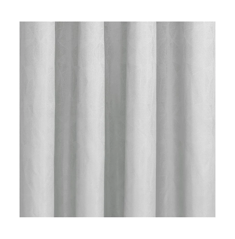 Thermaplus Margot 100% Blackout Subtle Textured Geometric Pattern Grommet Curtain Panel 52" x 95" White