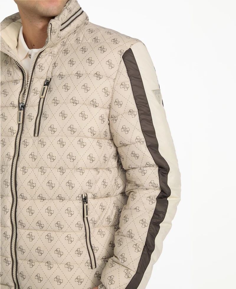 Guess Men's Color-Block Puffer Regular-Fit Jacket