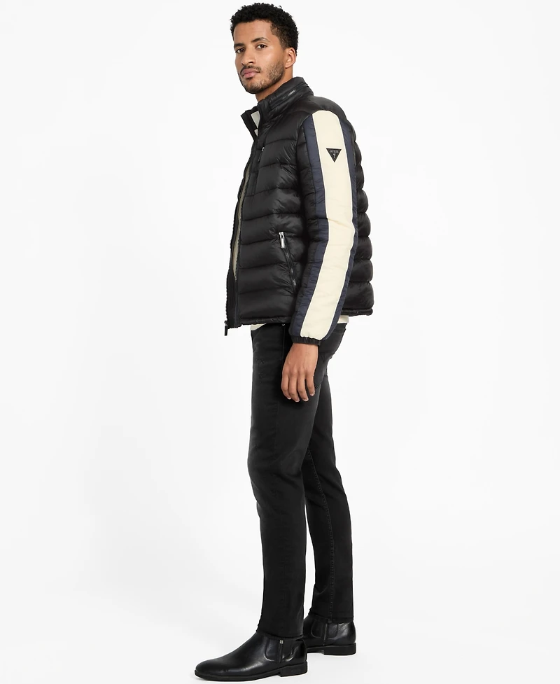 Guess Men's Color-Block Puffer Regular-Fit Jacket