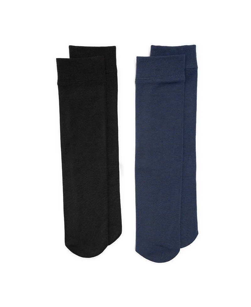 Muk Luks Women's 2 Pack Fleece Lined Knee High Socks