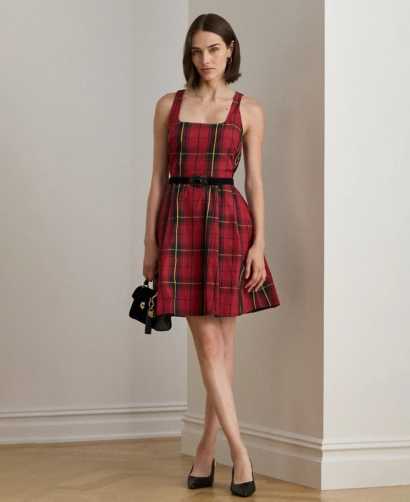 Lauren Ralph Women's Plaid Belted Dress