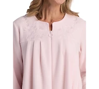 Miss Elaine Women's Long-Sleeve Solid Long Zipper Robe