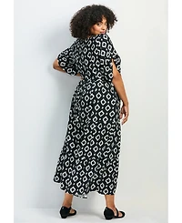 Avenue Women's Ivy Tiered Button Front Dress