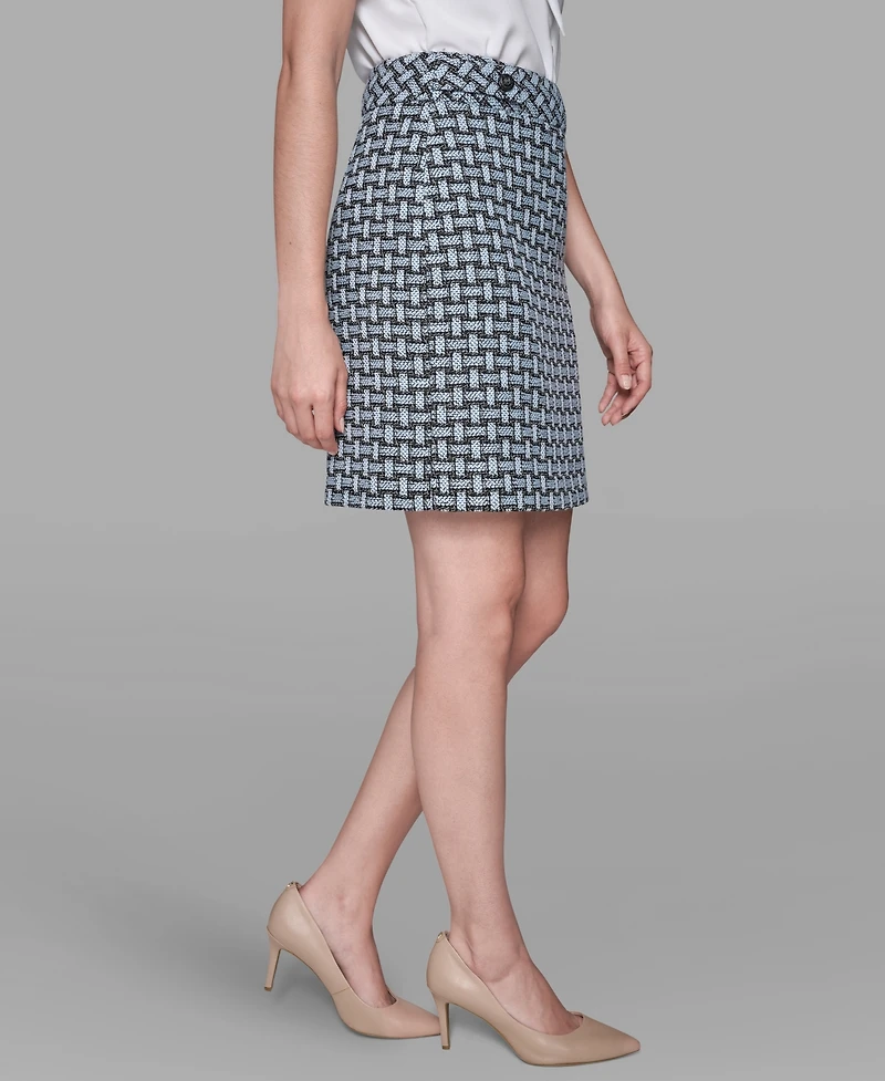 Karl Lagerfeld Paris Women's Weave Print Mini Skirt