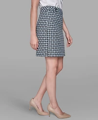 Karl Lagerfeld Paris Women's Weave Print Mini Skirt