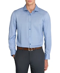 Michelsons Of London Men's Herringbone Slim Fit Long-Sleeve Dress Shirt