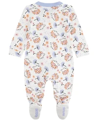 Huggies Baby Girls Printed Footed Crewneck Coverall