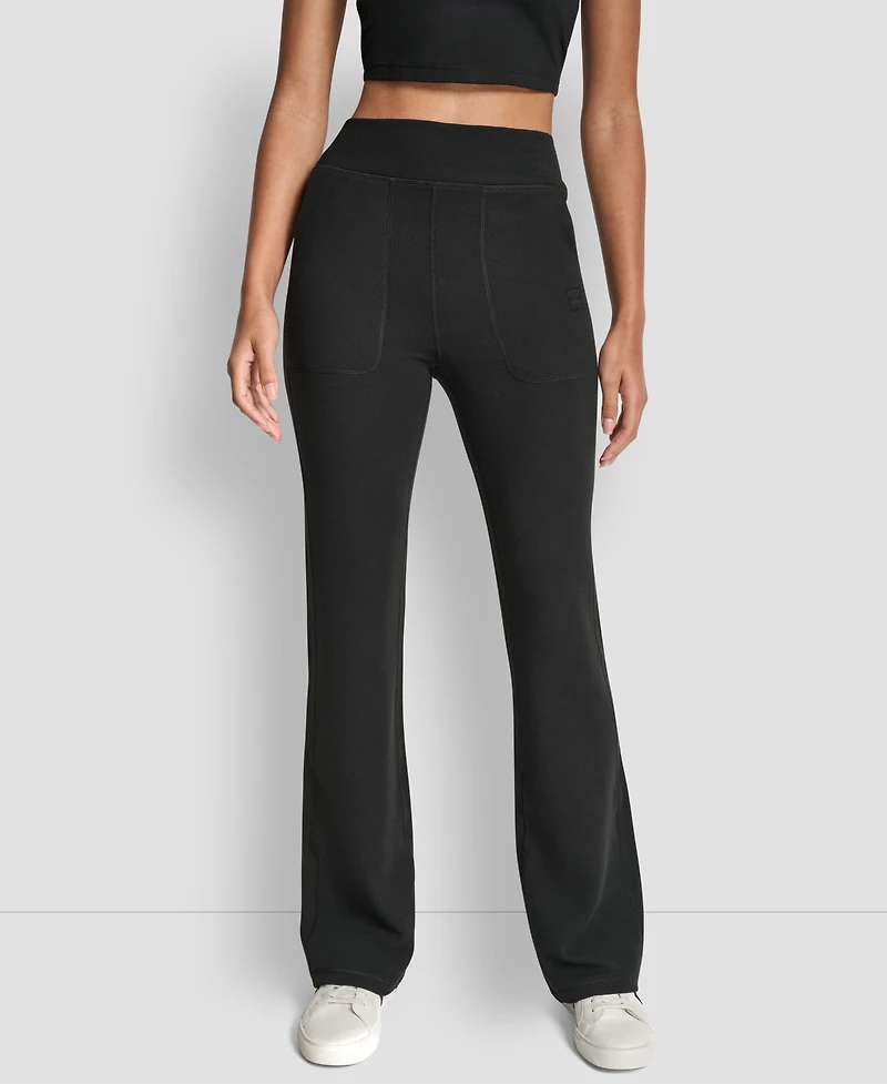 Dkny Women's Thermal High Waist Flare Pants