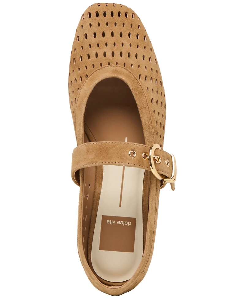 Dolce Vita Women's Mikel Perforated Buckle Mary Jane Flats