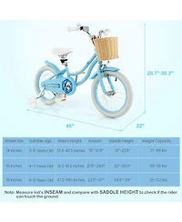 Sugift 16-Inch Kids Bike with Training Wheels and Adjustable Handlebar Seat