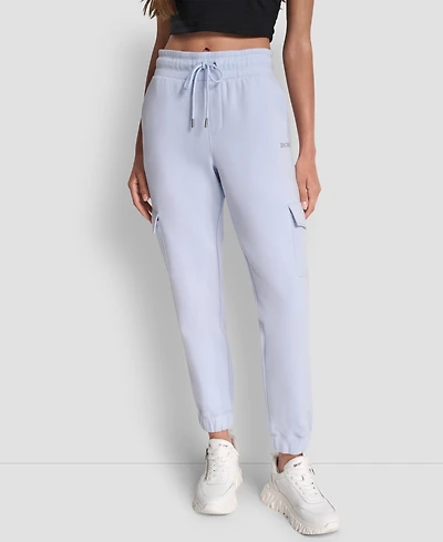 Dkny Sport Women's Studded-Logo Cargo Joggers