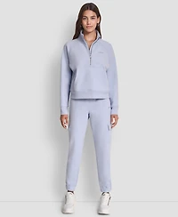 Dkny Sport Women's Studded-Logo Half-Zip Sweatshirt