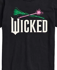 Airwaves Men's Wicked Part 2 Broom and Wand Logo Graphic Printed Short-Sleeve T-Shirt