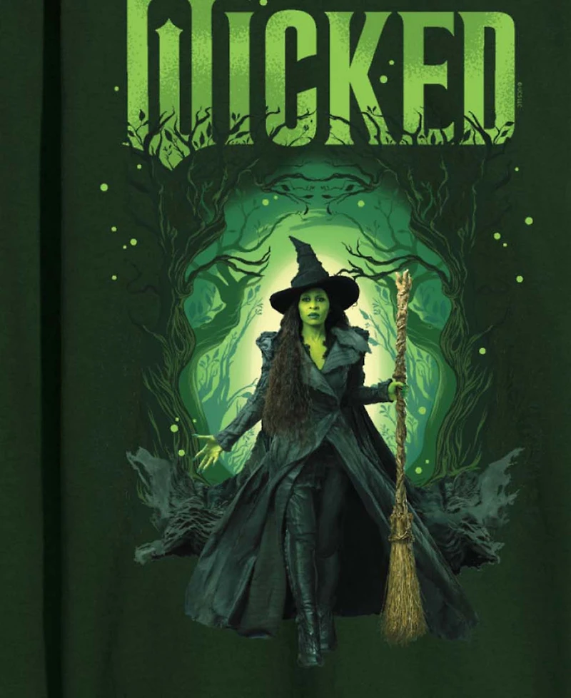 Airwaves Men's Wicked Part 2 Elphaba Forest Graphic Print Long-Sleeve T-Shirt