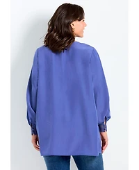 Avenue Women's Pleated Peasant Blouse