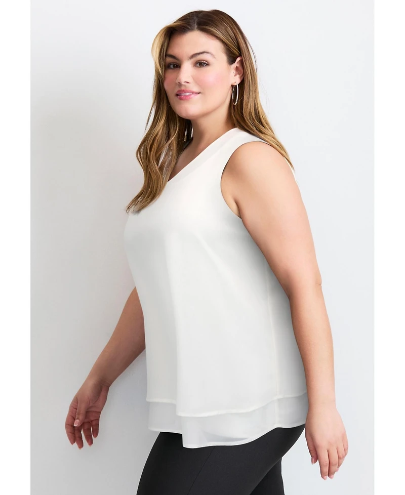 Avenue Women's Tops & Tees Plus Sleeveless Double Layer Swing Tank