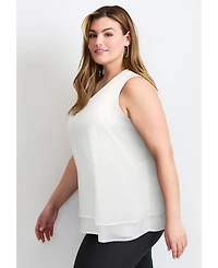 Avenue Women's Tops & Tees Plus Sleeveless Double Layer Swing Tank