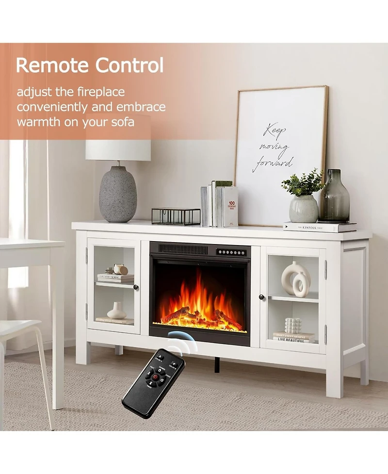 Cowsar 58" Electric Fireplace with Mantel & Cabinets