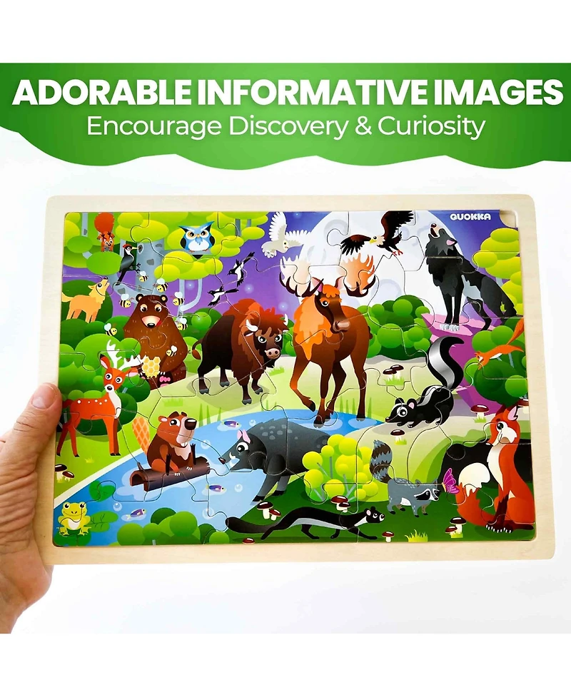 Quokka 4SET 24 Pcs Wooden Puzzles for Kids Ages 4-6