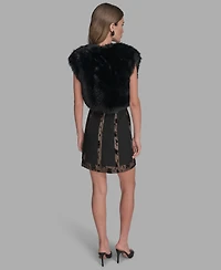 Bcbg Women's Sleeveless Cropped Shrug Jacket