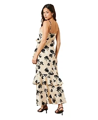 Oasis Women's Asymmetric Tiered Midi Dress