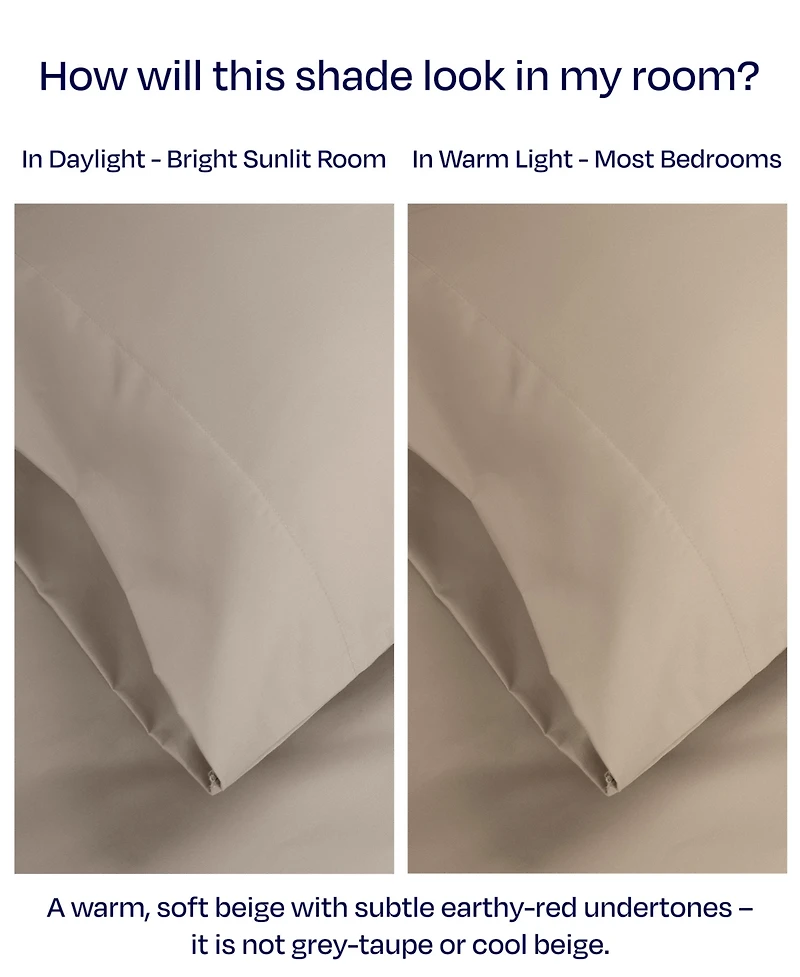 Luxury 1000 Thread Count Standard / Queen Pillow Cases Set of 2 Cotton - 100% Sateen, Smooth, Crisp and Cooling