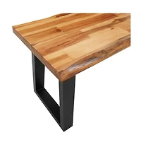 Bench with Live Edge 55.1" Solid Wood Acacia